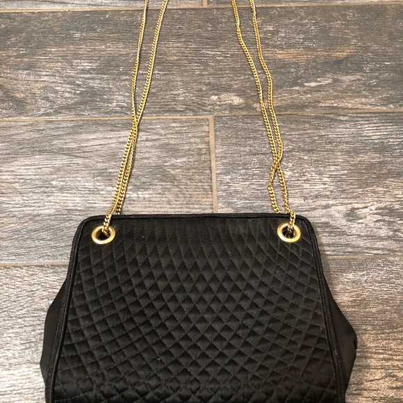 Vintage Bally clutch satin purse with gold chain - Picture 3 of 7